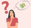 girl thinking about money Royalty Free Stock Photo